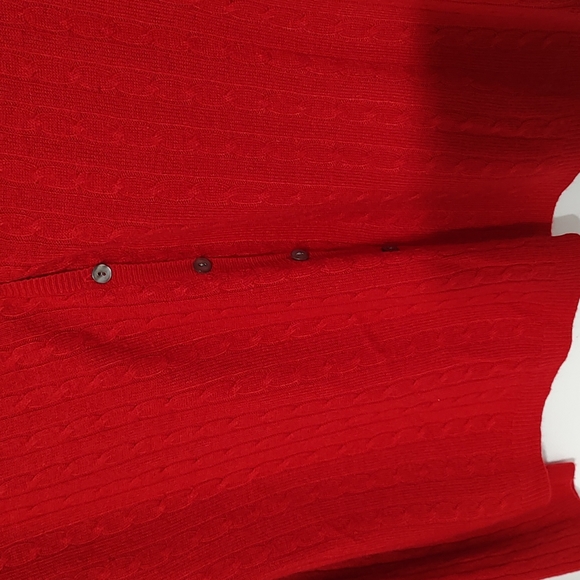 Cherry Red East 5th V Neck Cardigan Sweater sz Large - XL - Picture 3 of 7